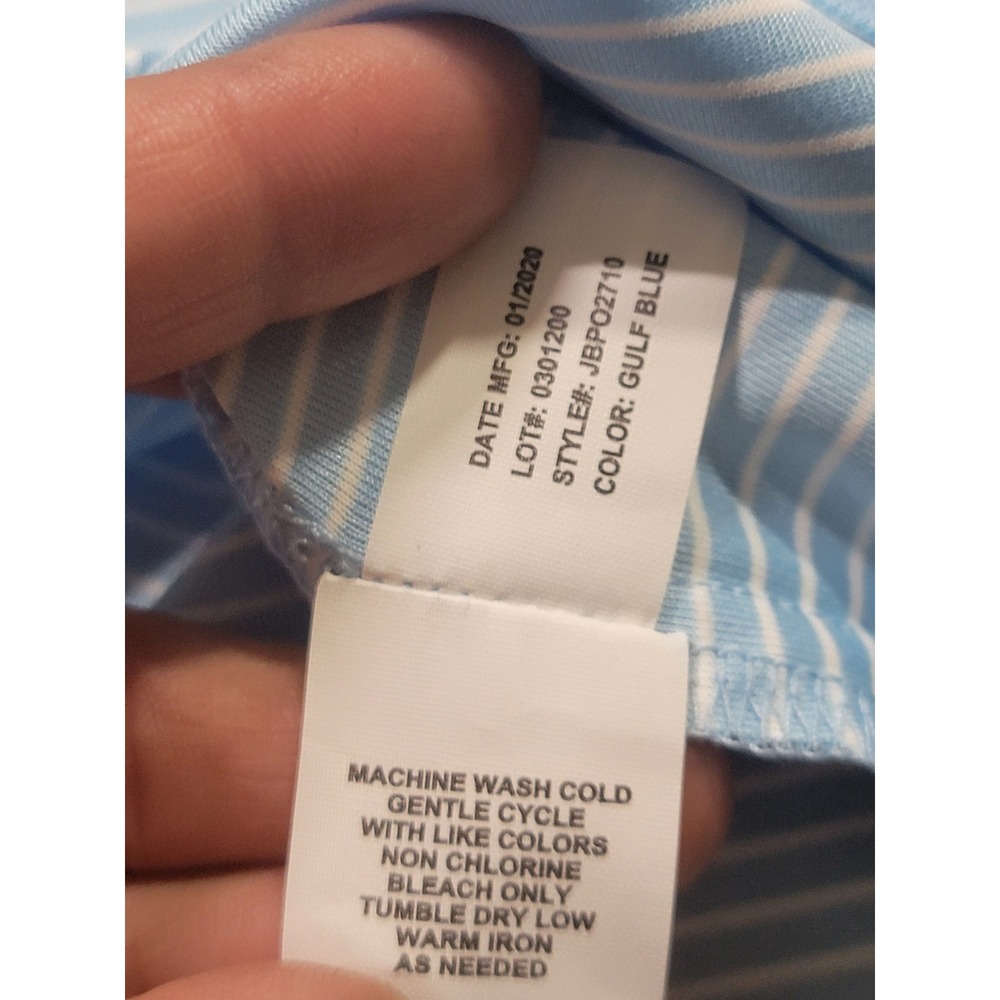 Johnnie-O Boys Hangin Out Striped Polo Shirt Lot of 2 Pink Blue Size 10 JBP02620 - Picture 10 of 12